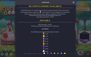 Cluckin’ Good – Paytable