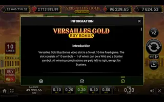 Versailles Gold Buy Bonus – Game rules