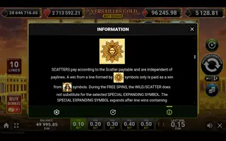 Versailles Gold Buy Bonus – Game rules