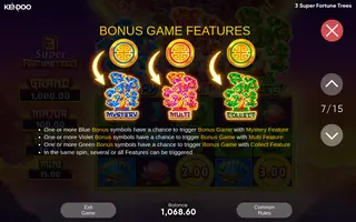 3 Super Fortune Trees – Game rules