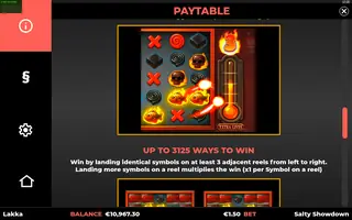Salty Showdown – Paytable