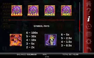 WizBang Brawl 10K Ways – Paytable