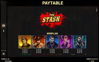 The Stash – Paytable