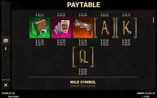 The Stash – Paytable