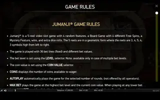 Jumanji – Game rules