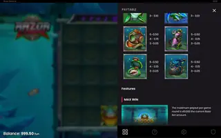 Razor Extreme – Paytable