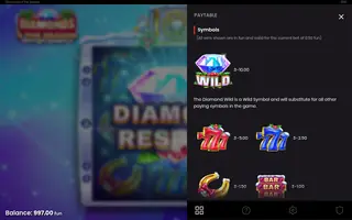 Diamonds 4 The Season – Paytable