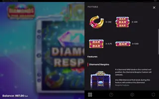 Diamonds 4 The Season – Paytable