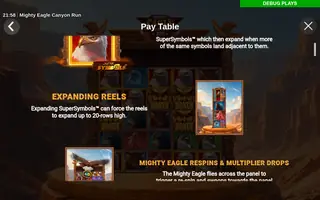 Mighty Eagle Canyon Run – Game rules