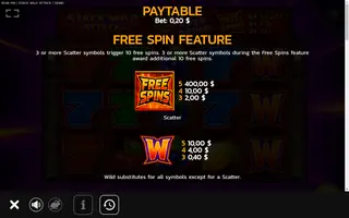 Stack Wild Attack – Paytable