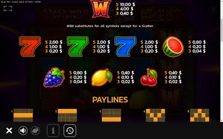 Stack Wild Attack – Paytable