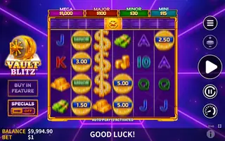 Vault Blitz – Feature in play