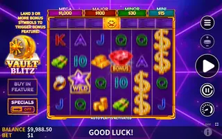 Vault Blitz – Feature in play