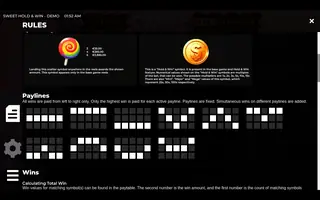 Sweet Hold & Win – Game rules
