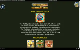 Big Bad Wolf: Cash Collect & Link – Bacon Beach – Game rules