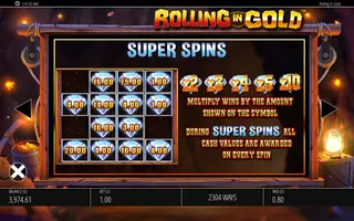 Rolling In Gold – Paytable