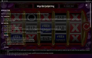 Megabars Jackpot King – Game rules