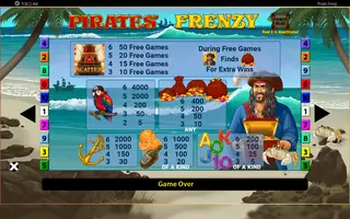 Pirates Frenzy – Paytable