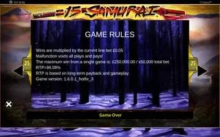 15 Samurai – Game rules