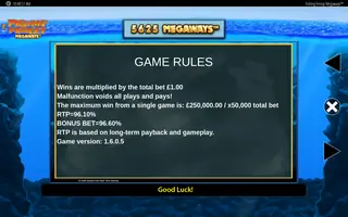 Fishin’ Frenzy Megaways – Game rules