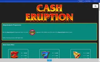 Cash Eruption MegaJackpots – Paytable