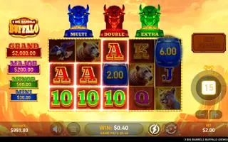 3 Big Barrels Buffalo – Winning spin
