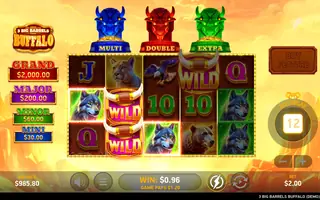 3 Big Barrels Buffalo – Winning spin