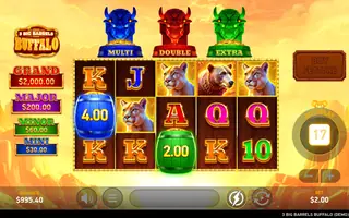 3 Big Barrels Buffalo – Feature in play