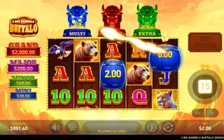 3 Big Barrels Buffalo – Feature in play