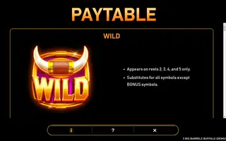 3 Big Barrels Buffalo – Paytable