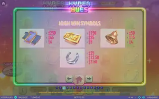 Hyper Hues – Paytable