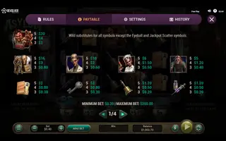 Asylum Files – Paytable