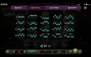 Asylum Files – Paytable