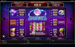 Star Spinner – Paytable