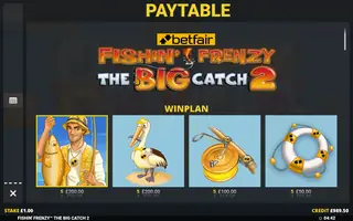 Fishin’ Frenzy The Big Catch 2 – Paytable