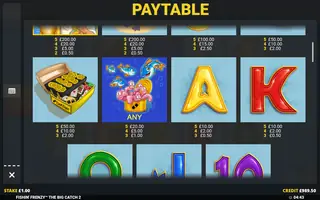 Fishin’ Frenzy The Big Catch 2 – Paytable