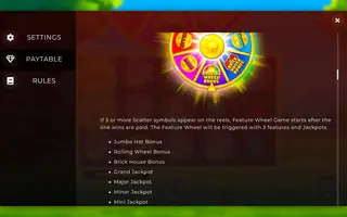 Piggy Wheel Bonanza – Paytable