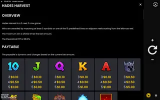 Hades Harvest – Paytable