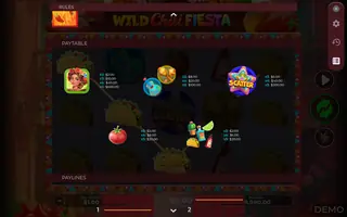Wild Chili Fiesta – Paytable