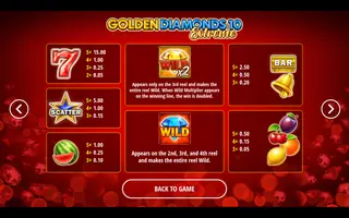 Golden Diamonds 10 Extreme – Paytable