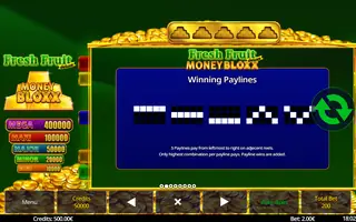 Fresh Fruit deluxe Money Bloxx – Game rules