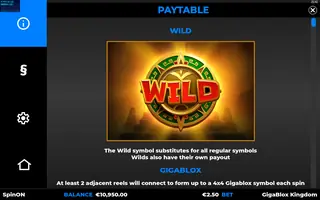 GigaBlox Kingdom – Paytable
