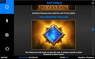 GigaBlox Kingdom – Paytable