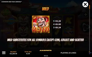 3 Wonders New Year Carnival – Paytable
