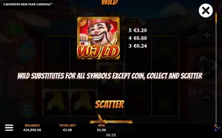 3 Wonders New Year Carnival – Paytable