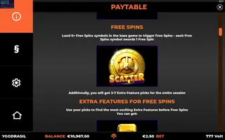 777 Volt GigaBlox – Paytable
