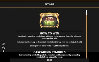 Fury of Hyde Megaways – Paytable