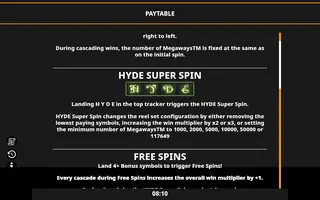 Fury of Hyde Megaways – Game rules