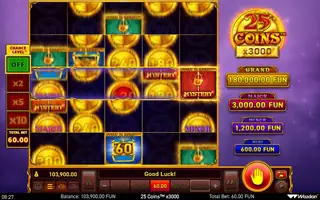 25 Coins x3000 – Feature in play