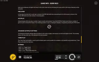 Born Wild EXTREME – Game rules